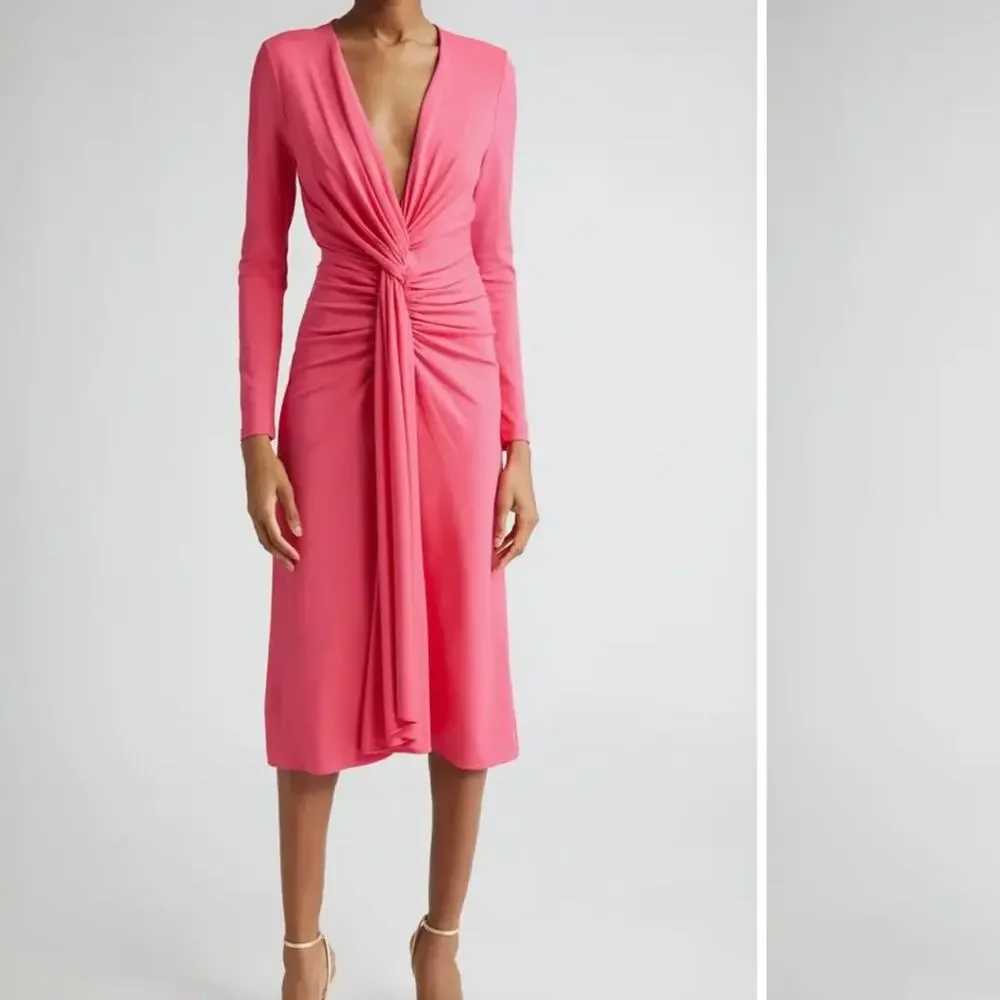 Micheal Kors Collection Pink Knot Midi Dress in Pink size 0